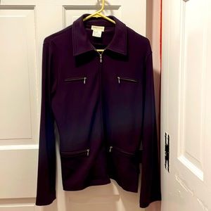 Vintage jacket in eggplant. Zippered with four pockets. Size medium.